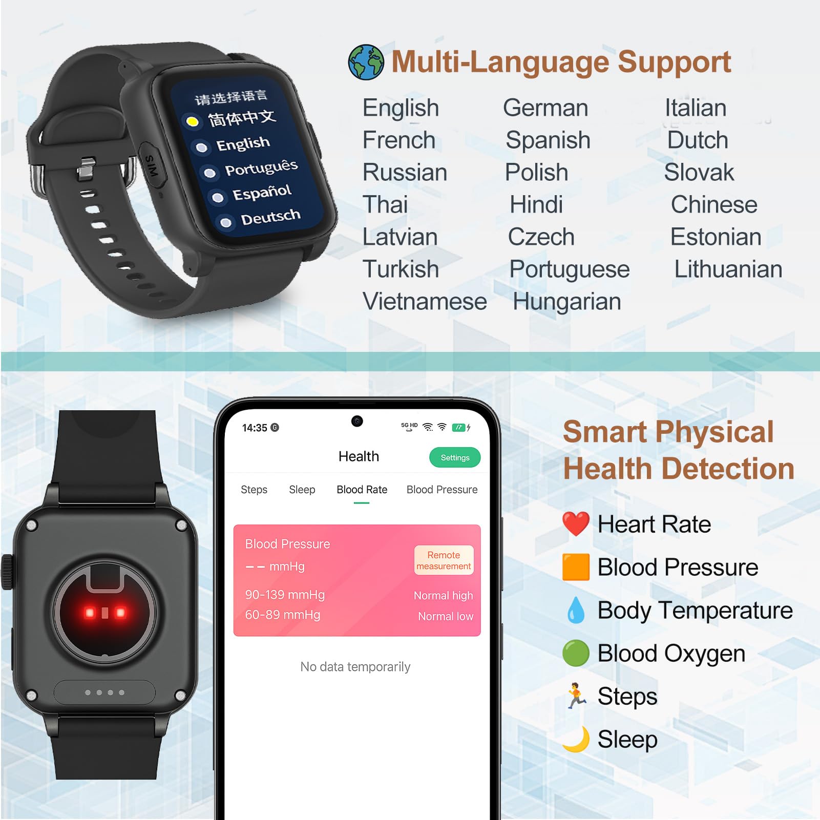 Reloj inteligente para personas mayores con GPS, SOS y alerta de caída, videollamada en tiempo real, anuncio de tiempo de voz, resistencia al agua IP67, interfaz multilingüe para adultos mayores