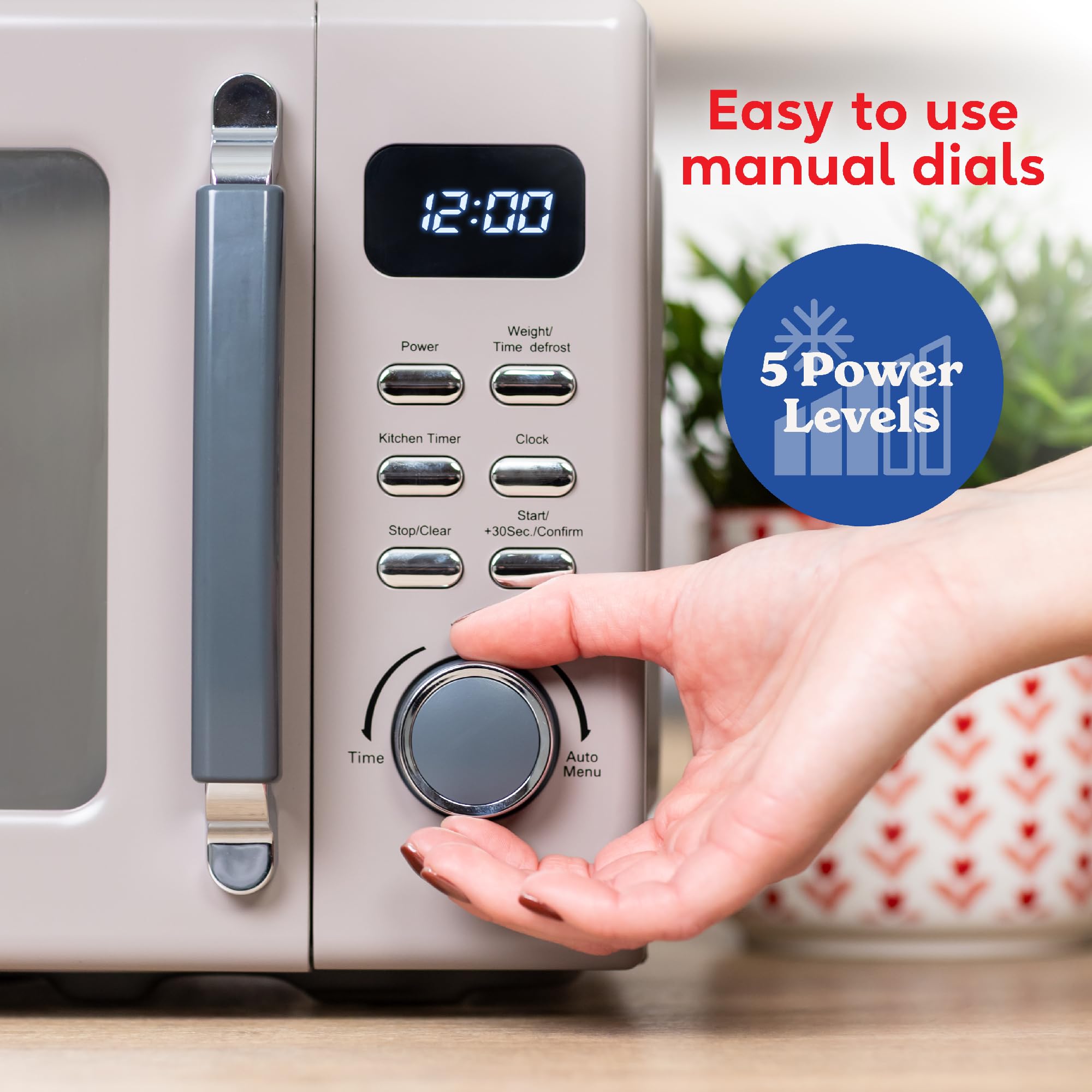 Russell Hobbs Mocha Digital Microwave STYLEVIA, 20 Litre 800W with 5 Power Levels, Mirror Finish, 8 Auto Cook Settings, Defrost & Reheat Function, Clock & Timer RHM2026MC — view 7