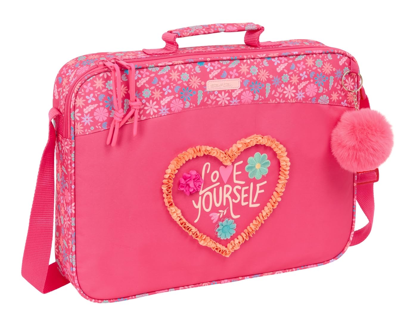 Safta FEELING - Cartera Extraescolares, Maletín Portatodo, Bandolera, Cómoda y Versátil, Calidad y Resistencia, 38x6x28 cm