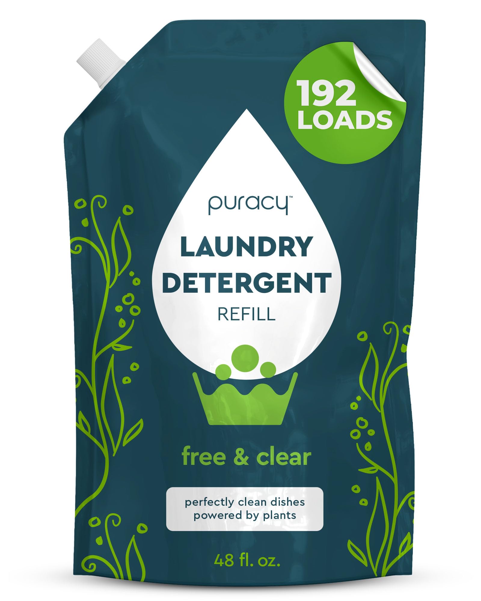 Sponsored Ad - Laundry Detergent Refill - Enzyme-Powered Liquid Detergent Concentrate, Natural Laundry Detergent Seen on TikTok, Non-Toxic (Free & Clear, 48 fl oz, 192 Loads)