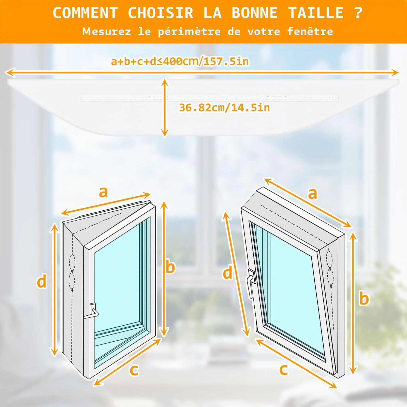 Kit Calfeutrage Climatiseur, Joint de Fenêtre pour Climatiseur Mobile, Facile à installer, Pas de perçage, Pour fixation sur les fenêtres, fenêtres de toit, fenêtres à battants (4M)