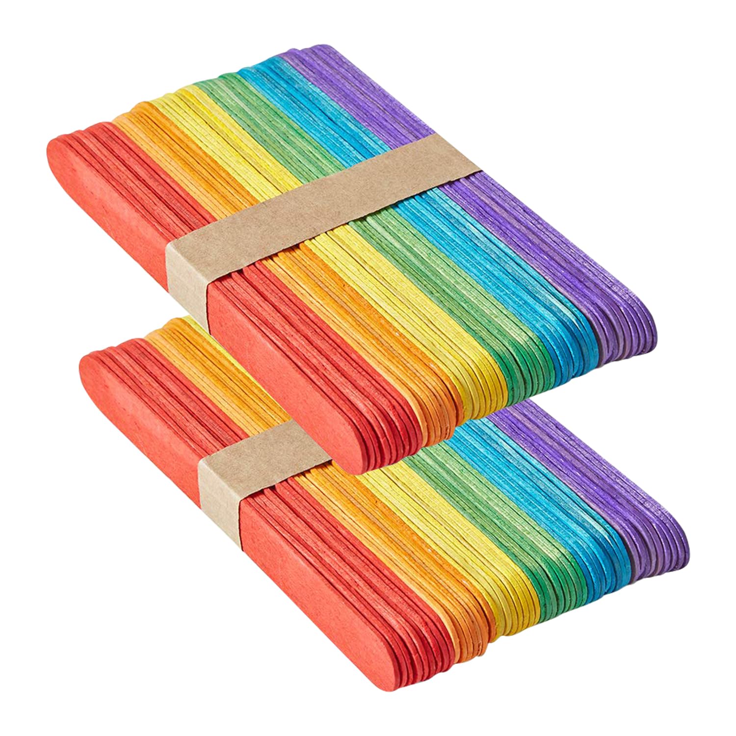 Bâtons de glace colorés pour travaux manuels – [1000 pièces] Bâtons en bois multi-usages de 15,2 cm