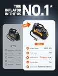 AstroAI H2 Pro Cordless Tire Inflator Portable Air Compressor Fully Upgraded Tire Inflator with DC 12V & Battery Dual Power Supplies Fast Inflation Air Pump for Car Tires Motorcycles Yellow