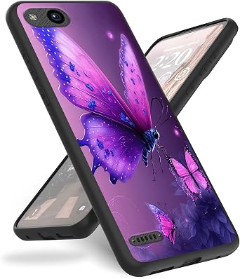 Case for ZTE Tempo X N9137, for Blade Vantage ZTE Z839 Phone Case,Slim Anti-Scratch Shockproof Durable Black Silicone Protective Cover Case for ZTE Tempo X,Blue Pink Butterfly