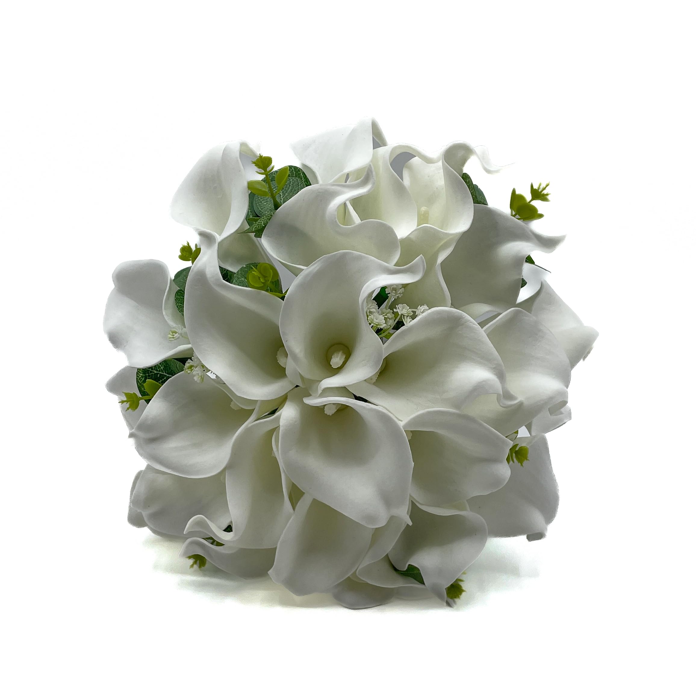 Silk Wedding Flowers Hand-Made by Petals Polly, Brides Posy, White Calla Lily