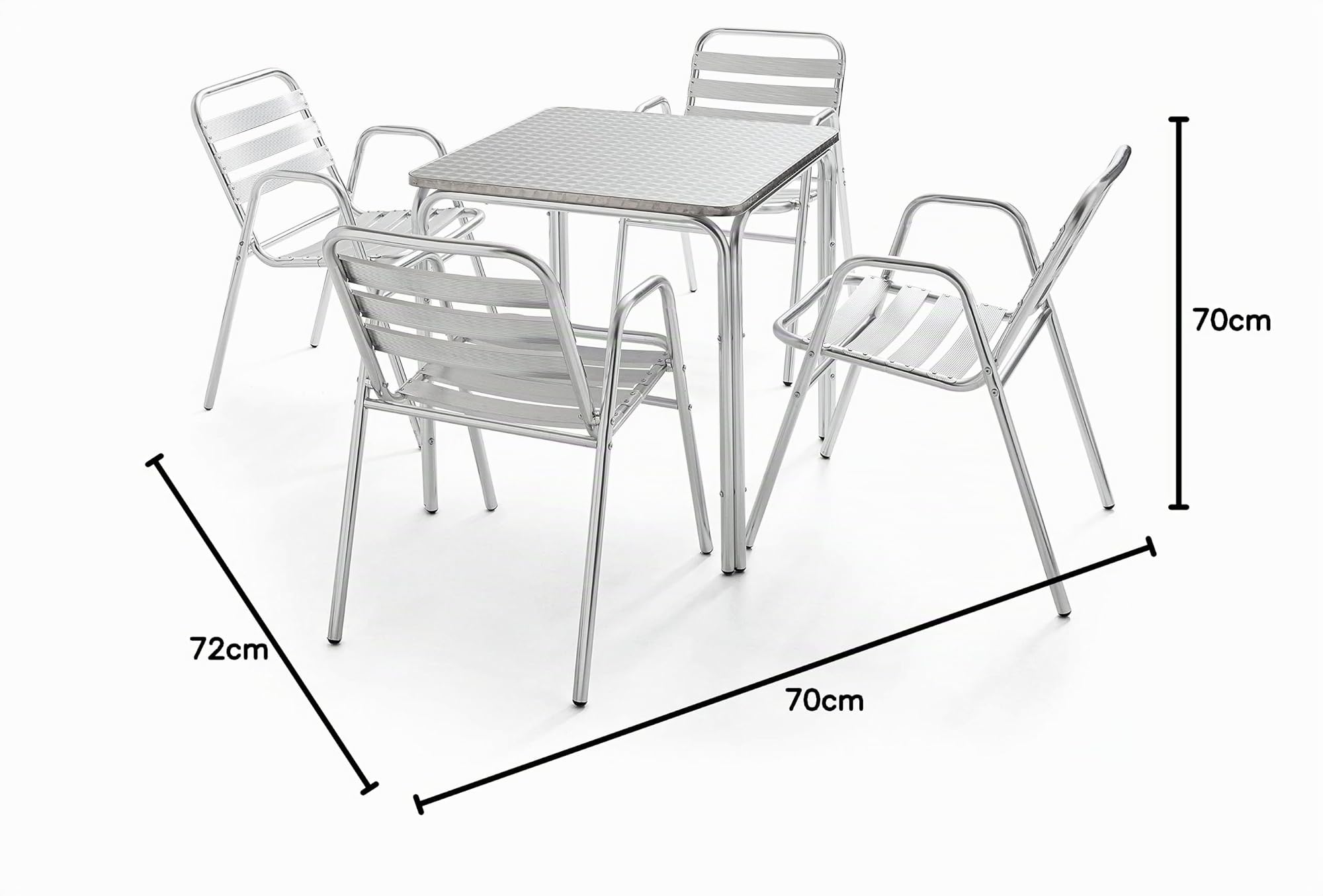 Oviala Table de Jardin carrée en Aluminium