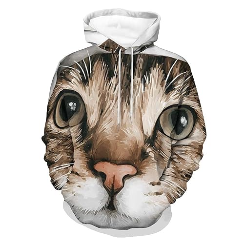 Tabby Cat Peeking Out Unisex Hoodies Pullovers Hooded Sweatshirt Long
