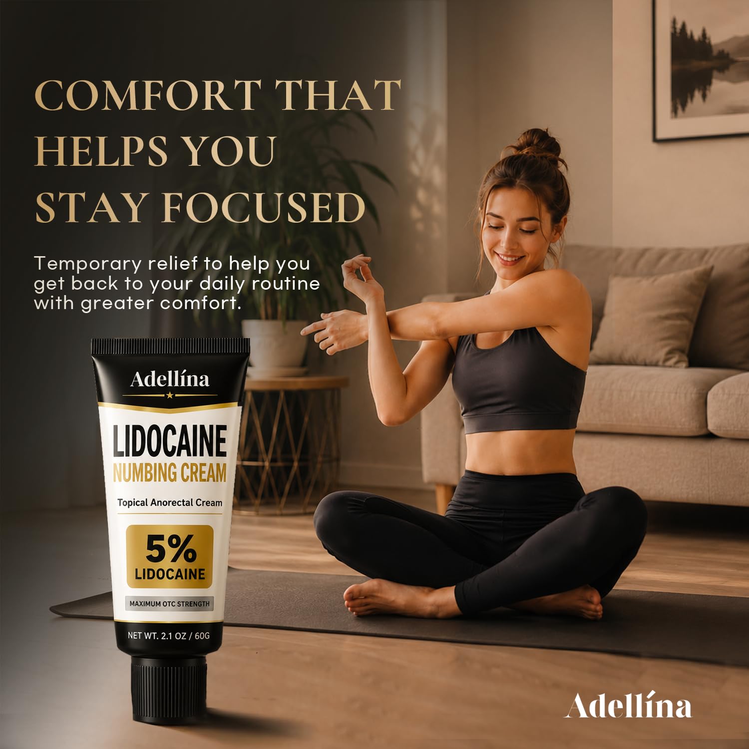 Adellina 5% Lidocaine Numbing Cream: Maximum Strength Lidocaine Cream for Temporary Relief of Itching Burning & Hemorrhoid Discomfort, Fast-Acting Topical Analgesic Cream, 2.1 Ounce (Pack of 1) — Amazon image 6