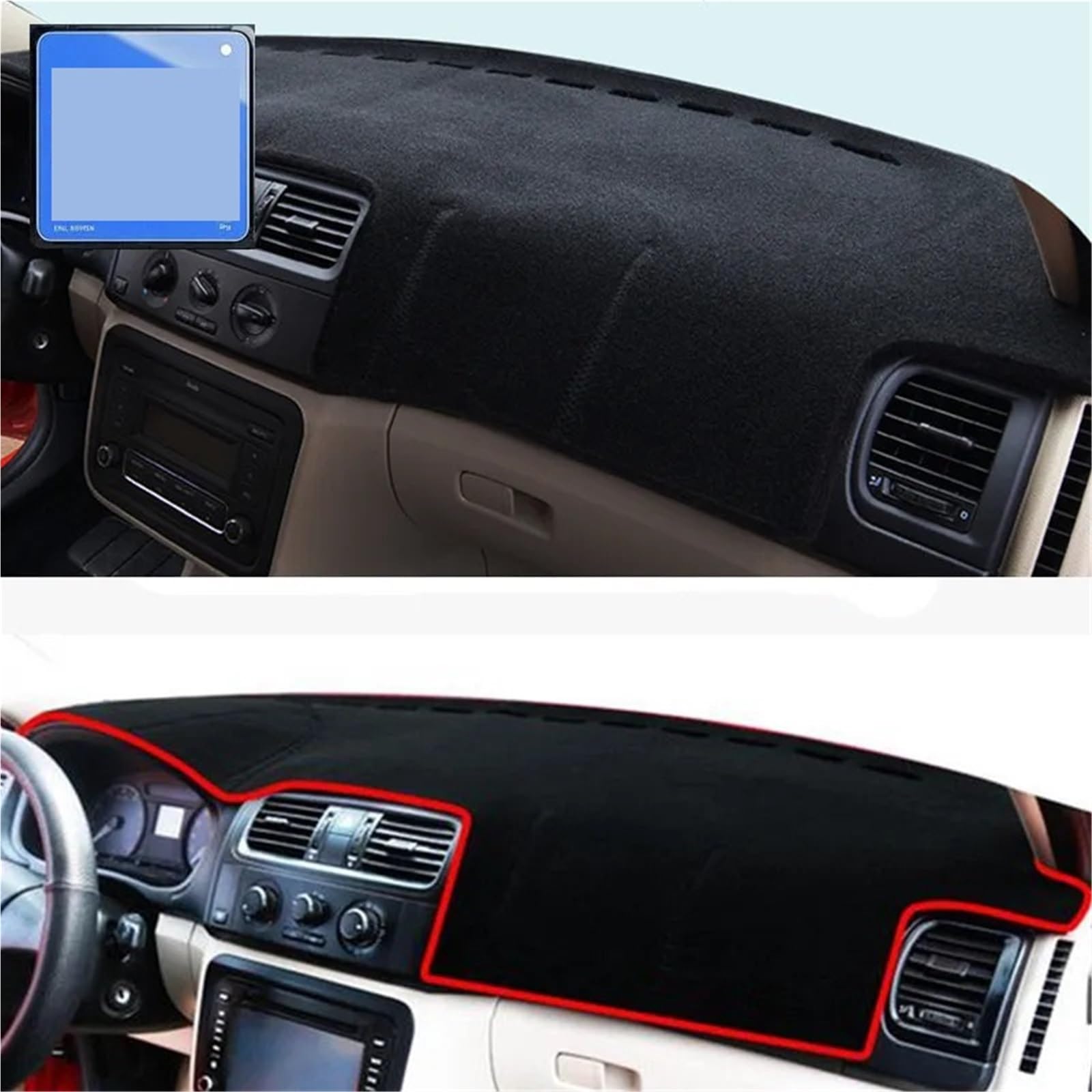 rozdzielczą samochodu Pasuje do Fabia 2007-2014 Access Car Dashboard Cover Mat Pad Dash Sunshade Protect Carpet Rug | Left Hand Drive,Black Edge