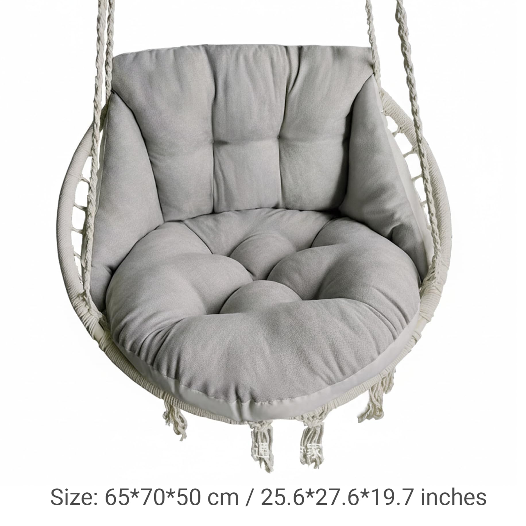 Remplacement de Coussin de Chaise d'oeuf, Coussins balançoire Gris épais et Moelleux pour Meubles d'extérieur-Coussin Chaise Suspendu en Velours Cristal Doux, Suspendu