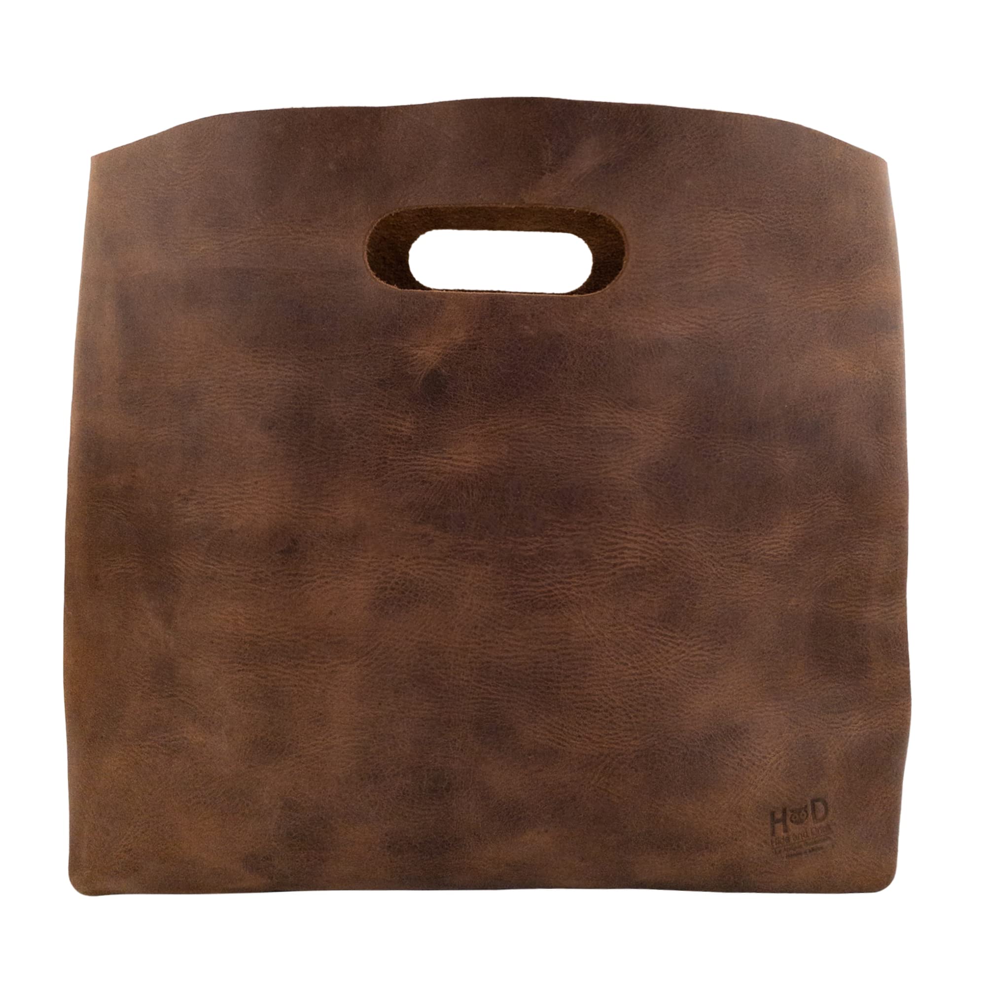 Hide & DrinkMinimalist Handbag XL Handmade from Full Grain Leather and Sheepskin, Make Up Storage, Cosmetics, Phone & Wallet :: Bourbon Brown, Bourbon Brown