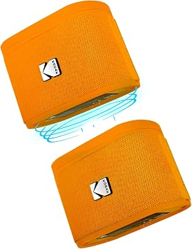 Kodak SOUNDBRIX 2-Pack Portable Wireless Speakers - Connects up to 100 Speakers - Magnetic Dock and Powerful 5W Sound - 3 Hours of Battery Life - Orange