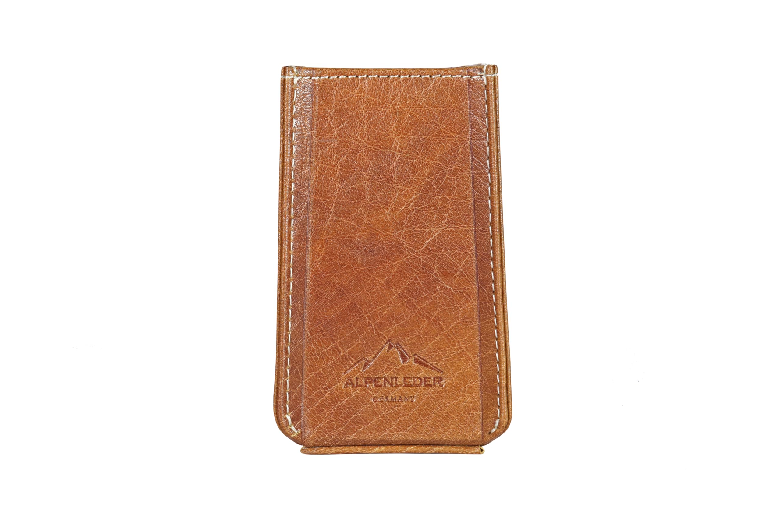 Alpenleder Stifteköcher - Modell: HAFERL (Handgefertigt) - Nachhaltiges Bio-Leder aus regionaler Landwirtschaft | Stifteschale leder *Fair Produziert* (5x5x12cm) (Cognac)