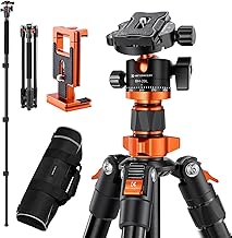 K&F CONCEPT Sa254M1 Digital SLR Camera Tripod with Monopod and Aluminum Alloy Quick Release Plate for Camera and Mobile Phone 158cm