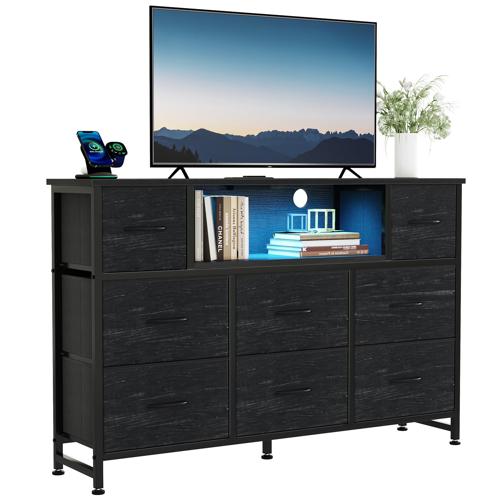 DUMOS 8-Drawer Dresser TV Stand