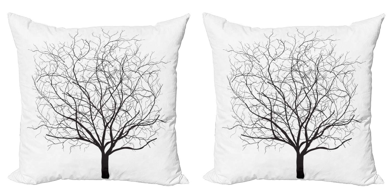 ABAKUHAUS Set Di 4 Federe Cuscini 60x60 Cm – Albero Della Vita Vintage – Stampa Digitale Fronte/retro In Microfibra Morbida, Crema E Marrone