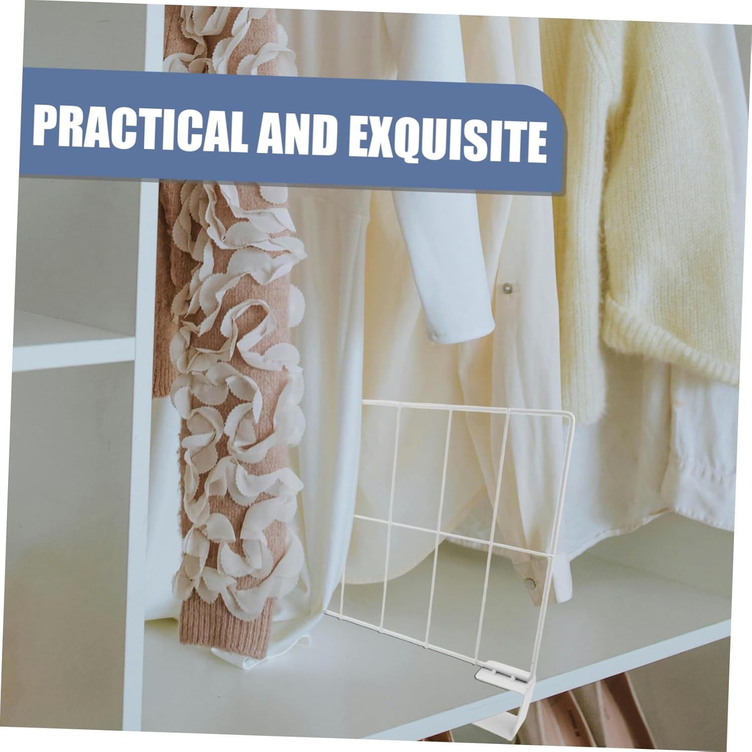 2pcs Wire Shelf Divider for Storage Shelves Pantry Closet Garage Organize Heavy Duty Grid