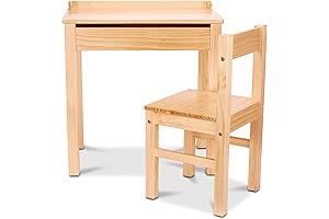 Melissa & Doug Wooden Lift-Top Desk & Chair for Kids Ages 5-7