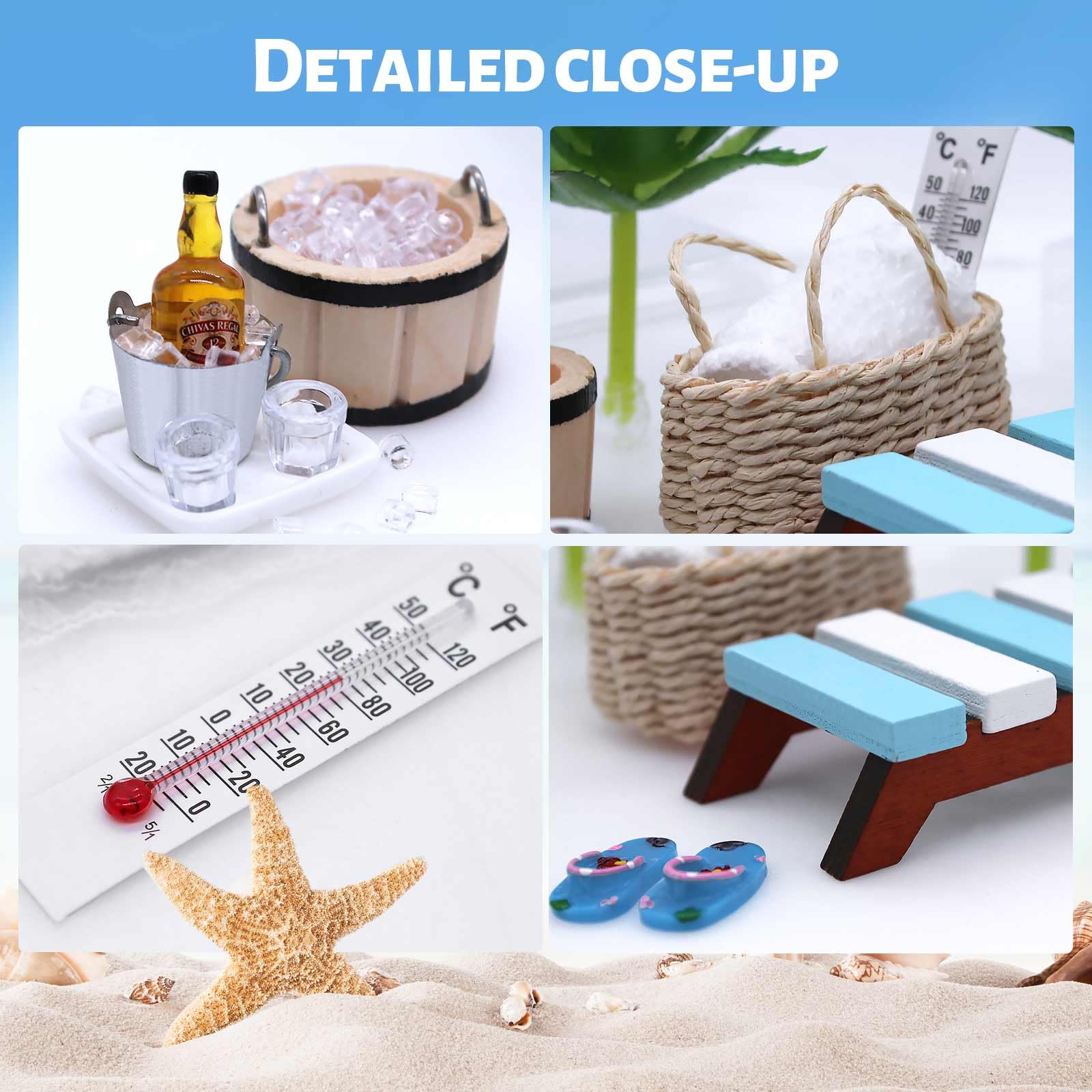 Set Da 14 Mini Accessori Per Sauna E Spiaggia, In Miniatura, Per Decorazioni Fai Da Te, Diorami, Case Delle Bambole E Regalo Simpatico