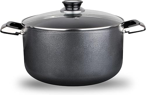 Miniatura 17 de Alpine Cuisine Olla antiadherente de 2.2 cuartos de galón con tapa de vidrio templado y asas de transporte, utensilios de cocina multiusos, horno
