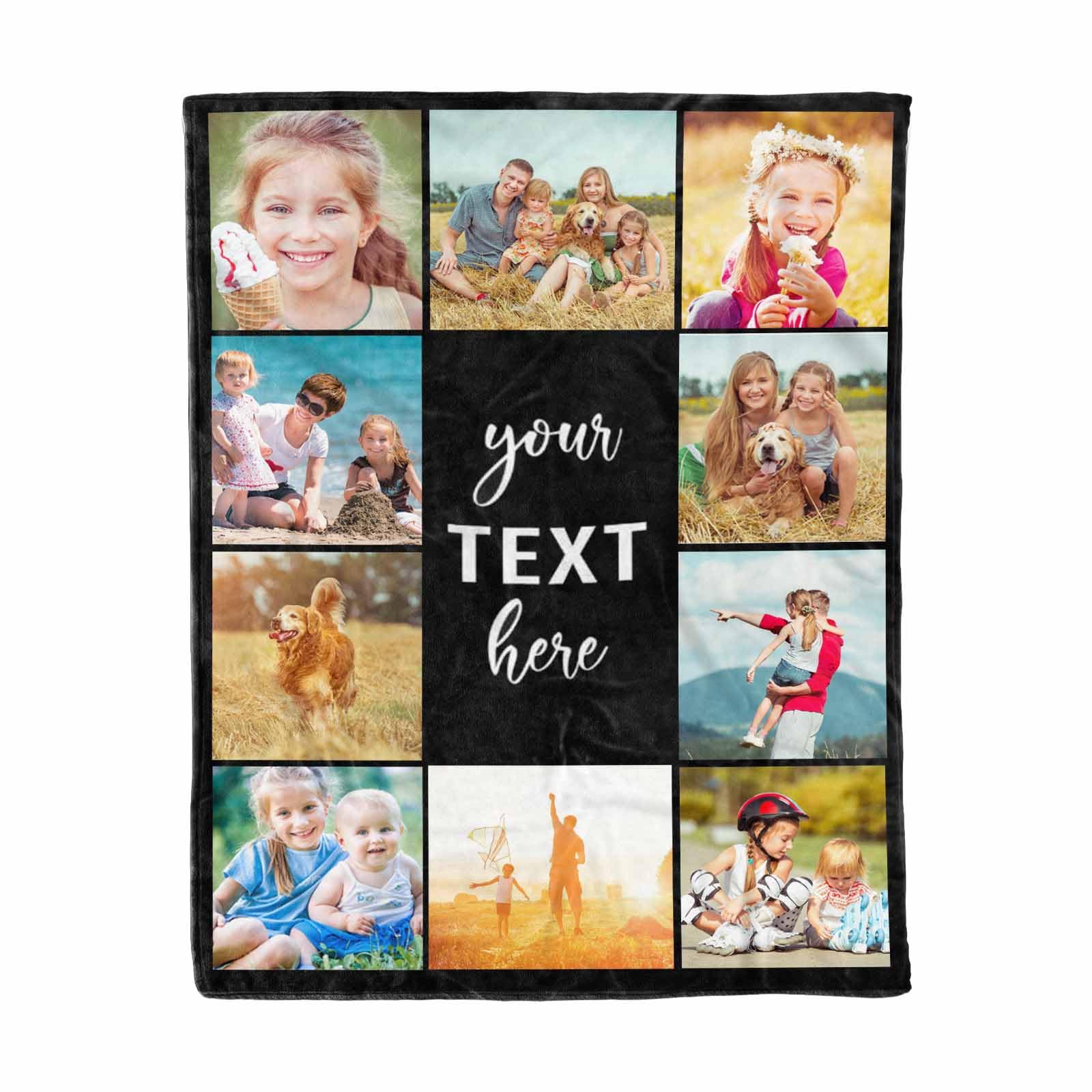 Customized Blankets with Photos Custom Blanket Family Picture Upload Personalized Blanket Adults Customize Blanket Birthday Customizable for Dad Mom Nana Kids Dogs Friends 60x50inch