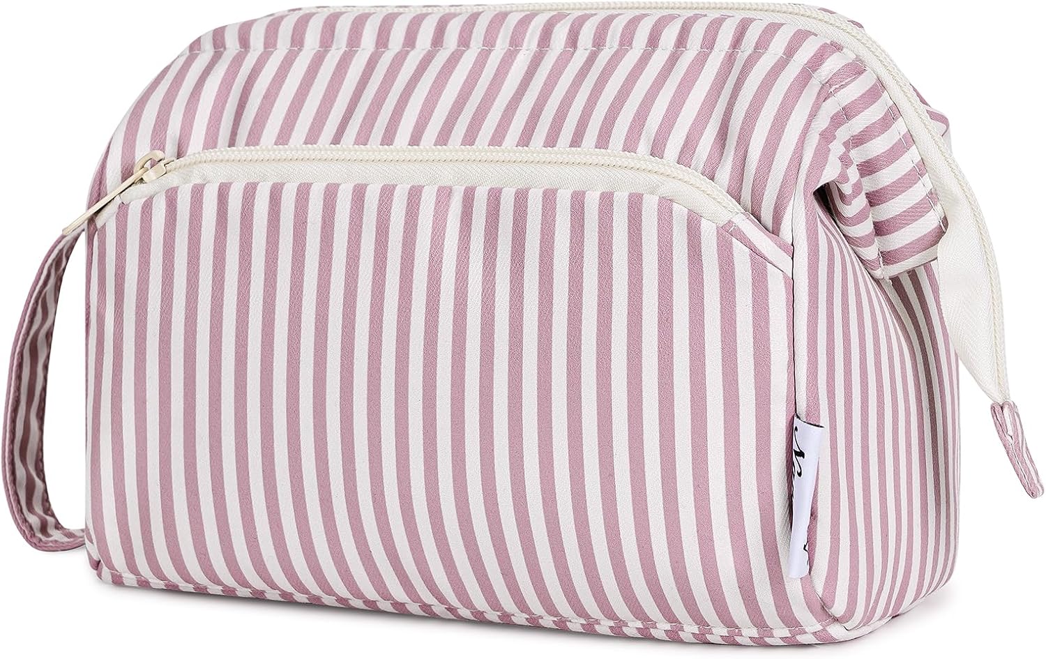 Narwey Striped Makeup Bag Women Wide-open Make up Bag...