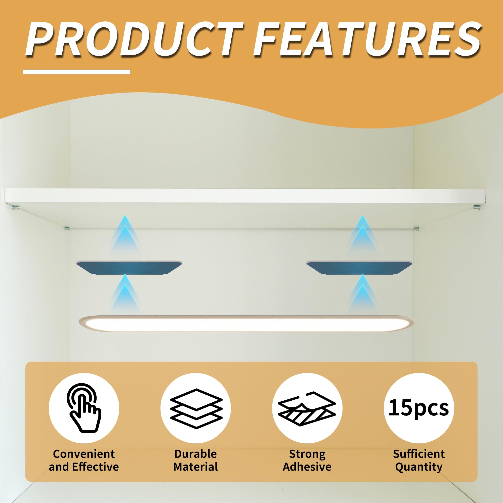 15-Pack Under Cabinet Light Magnetic Strip,Replacement Magnetic Strips with Adhesive,Iron Sheet for Cabinet Lighting(Not Magnets) — Amazon image 4