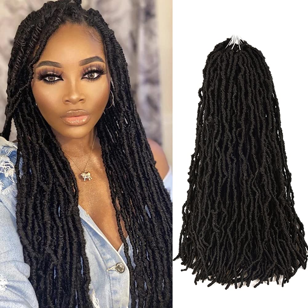 Buy Niseyo NU 24 Inch New Faux Locs Crochet Hair 6 Packs Natural Black
