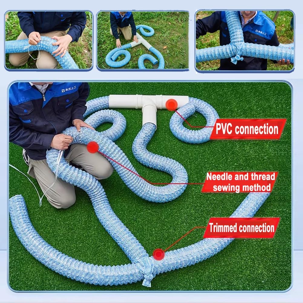 Tuyau de drainage d'infiltration souple en tissu avec fil d'acier pour cour, trottoir, jardin, pelouse, patio