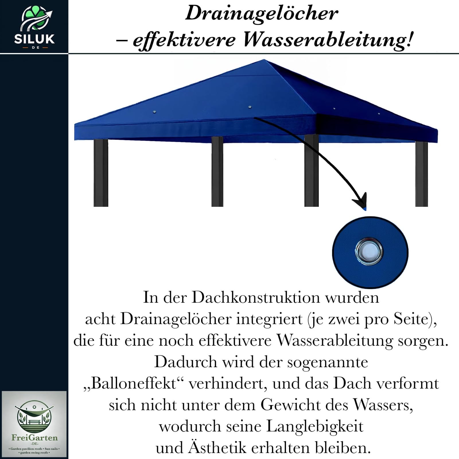 QUICK STAR vervangend dak voor tuin paviljoen 3x3m grijs RAL 7012 antiek paviljoendak