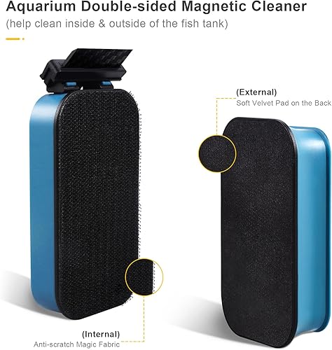 Miniatura 2 de Raspador magnético de algas para acuario, cepillo limpiador de vidrio para pecera, herramienta de limpieza de imán de algas flotantes, cepillo