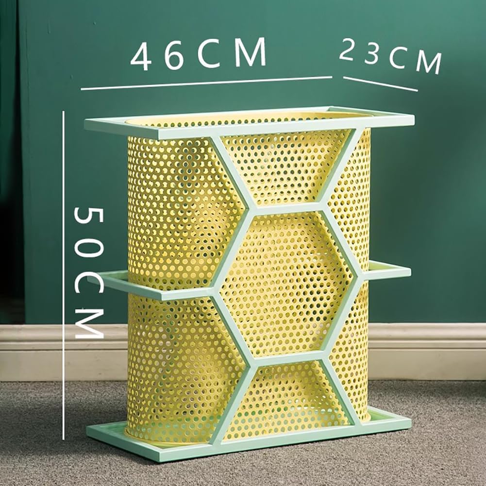 Colorful Metal Umbrella Stand, Large Capacity Cast Iron Holder, Stylish Indoor Decorative Container, Perfect for Walking Sticks, Entryway Storage Solution, Durable Design