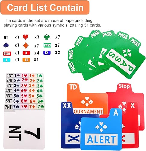 Miniatura 4 de Jranter Juego de 4 cajas de puja de puente, juego de 4 dispositivos de oferta de kit de puente premium en Tournment Texas Holdem, tarjetas de papel