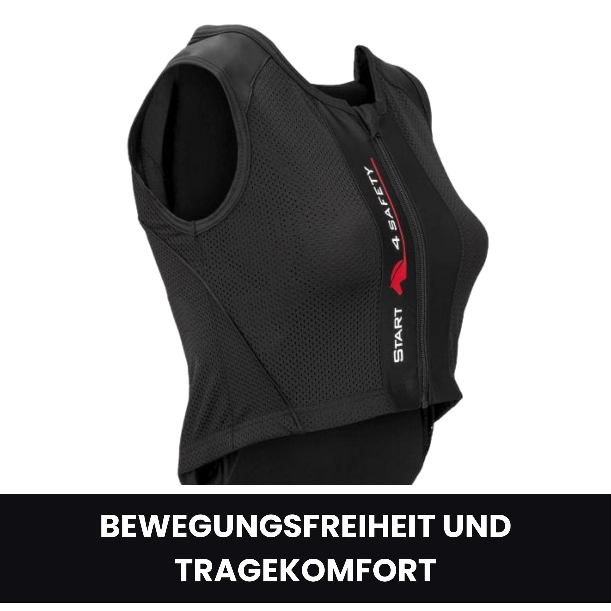 Start - Gilet di sicurezza da equitazione per donna, uomo e bambini, protezione per la schiena livello 2 EN1621, flessibile, regolabile, traspirante, FlexCheck