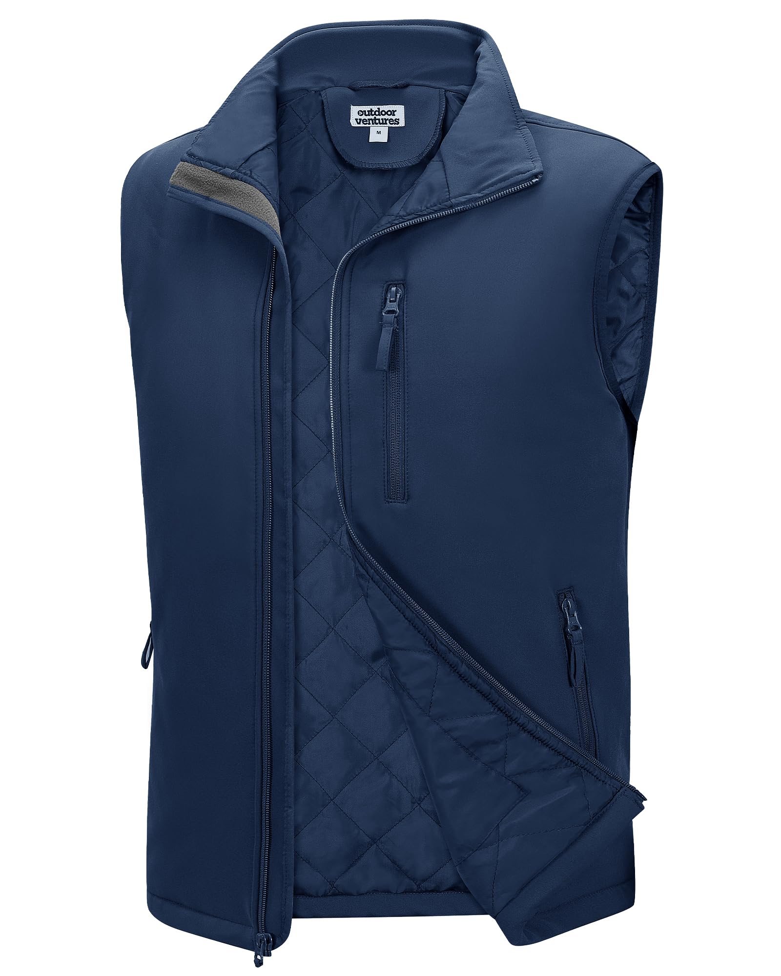 Outdoor Ventures Męska kamizelka softshell z podszewką buforową, wodoodporna, wiatroszczelna, oddychająca, bez rękawów, do jazdy na rowerze, biegania, wędrówek
