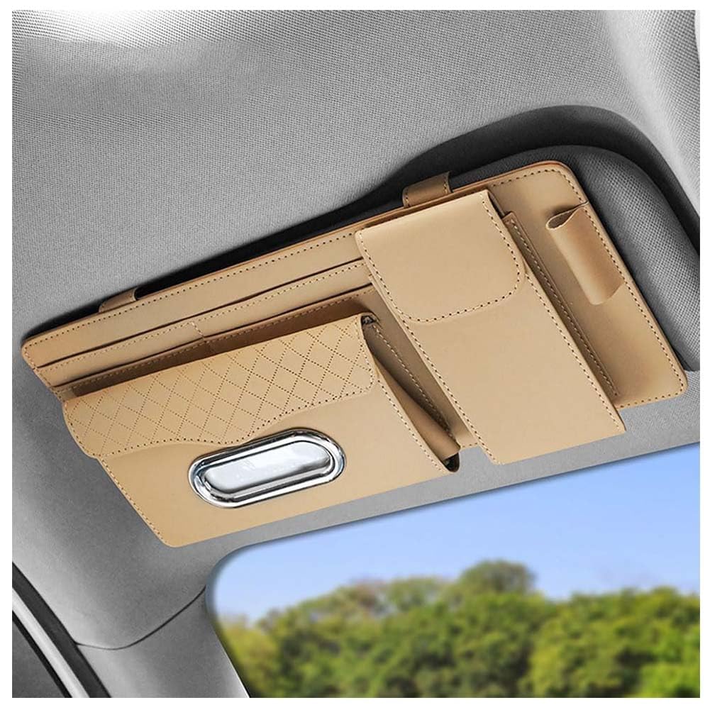 YIPINJIA Car Sun Visor Organizer for BMW Série 3 Series M3 318i 318d 320i 320d 330d 320e 330e 330i M340i M340d,Auto Interior Pocket Pouch Holder,Multi-Functional Storage Auto Accessories