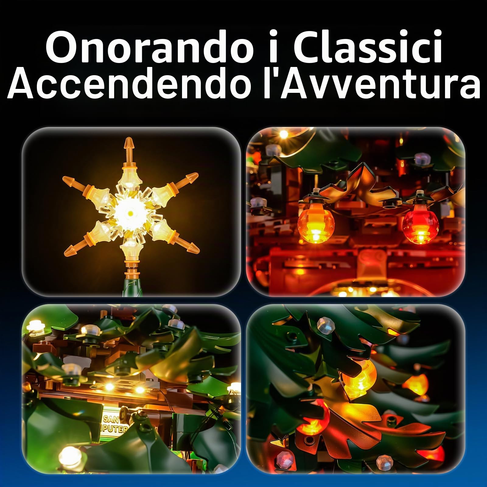 YEABRICKS Luce LED per Lego-41843 Famiglia di Natale Albero di Natale Decorazione Modello Blocchi di Costruzione (Set di Costruzione NON Incluso)