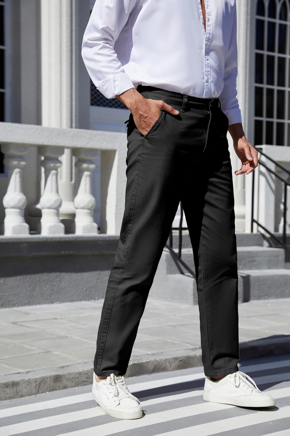 Men's Slim-Fit Stretch Cotton Fashion Tapered Casual Chino Pants - Image 4