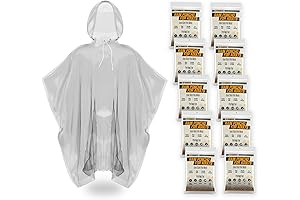Disposable Rain Ponchos for Adults: Budget-Friendly 10-Pack of Waterproof Ponchos with Hood