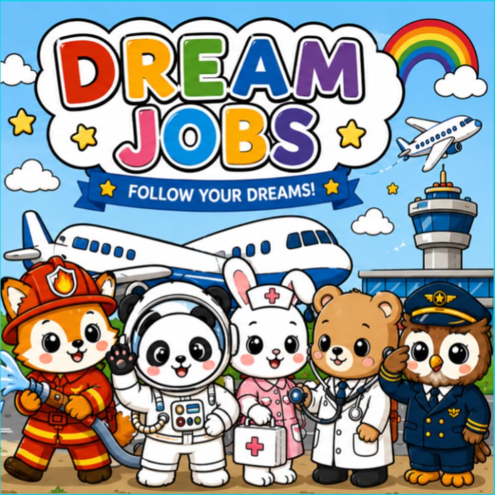 DREAM JOBS: Cute Careers for Kids: Fun Animal Coloring Pages Featuring Exciting Jobs and Professions