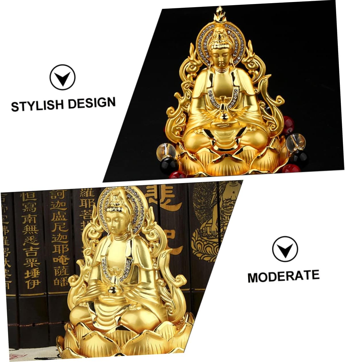 VOSAREA Car Kwan-yin Aroma Diffuser Figurine Dual-Sided Essential Oil Holder for Car Home Decoration Elegant Automotive Freshener for Travel Enthusiasts