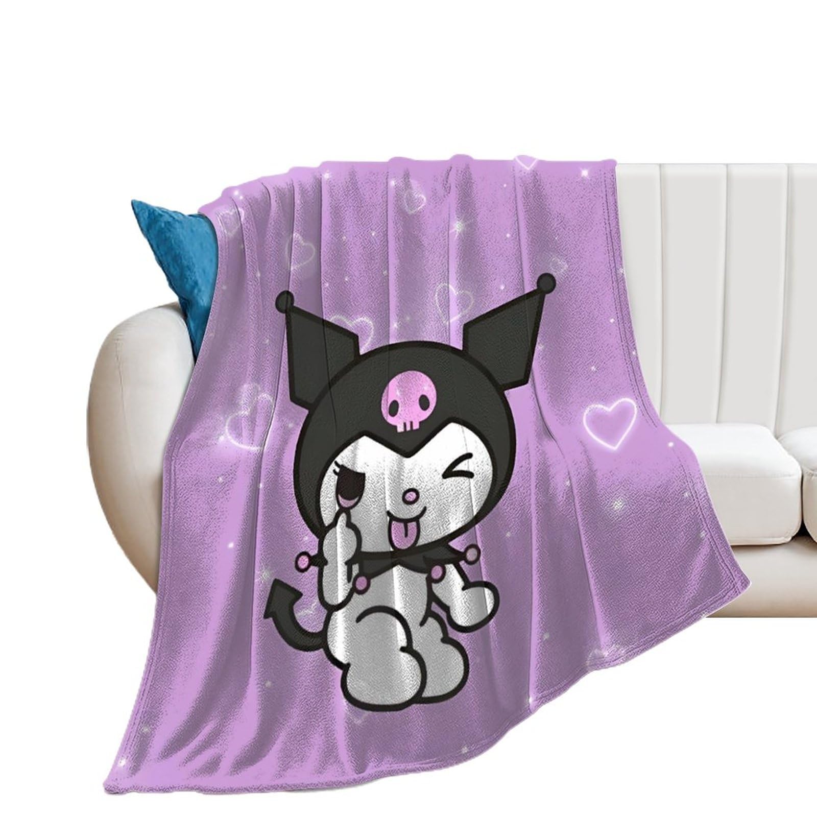 Kawaii Kur.omi Flannel Throw Blanket,Ultra Soft Micro Fleece Blanket Home Decor Perfect for Bed and Sofa Blankets for All Season Microfiber Durable Couch Blankets 60"*80"（150 * 200cm）