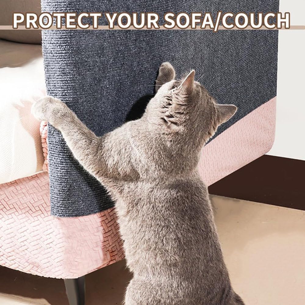 Alfombra Rascadora Para Gatos 40x80 Cm - Protector Sofá, Autoadhesiva, Recortable, Antideslizante