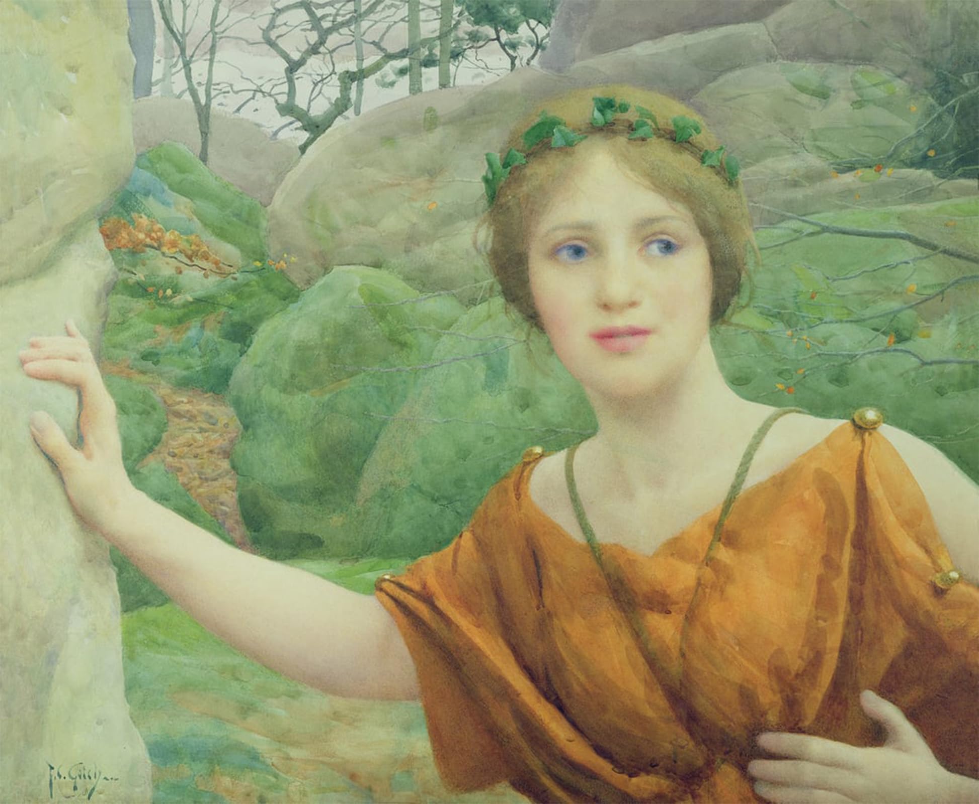 SERENDIPITP Aesthetic Poster Photo Wall Print Retro Picture the Nymph Now Again She Flies Aloof by Famous painter Modern Wall Artwork for Home Decor 60x90cm