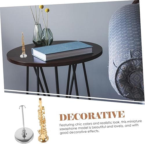 Miniatura 4 de Zerodeko Saxofón miniatura Instrumento en miniatura Instrumentos musicales en miniatura Decoración Modelo de saxofón simulado Mini Saxofón Modelo de