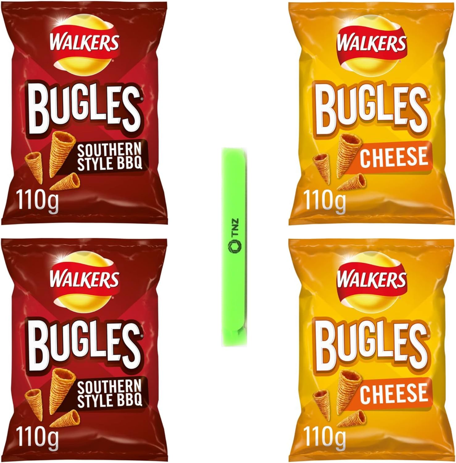 Walkers Bugles Crisps Southern Style BBQ Snacks x 2 with Walkers Bugles