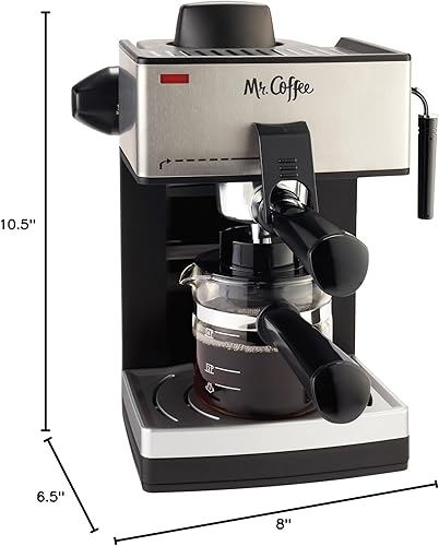 Miniatura 8 de Mr Coffee - Máquina para preparar café expreso al vapor de 4 tazas con espumador de leche