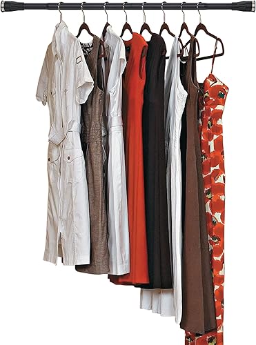 Miniatura 1 de Barras de armario para colgar ropa, de 30 a 45 pulgadas, ajustables, para colgar ropa, sin taladrar, barra de ropa resistente de acero inoxidable