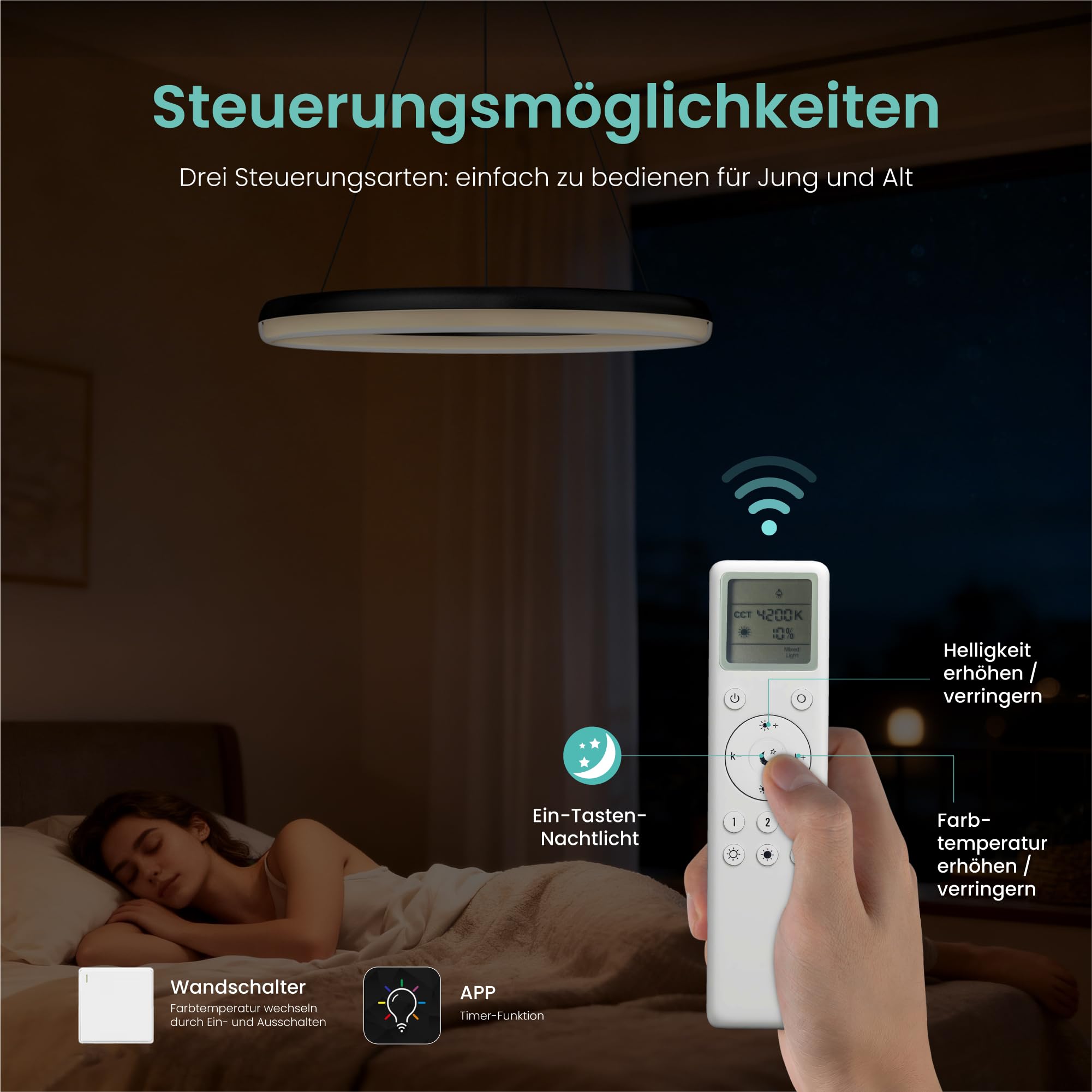 Mai & Mai Pendelleuchte Esstisch, dimmbar, höhenverstellbare