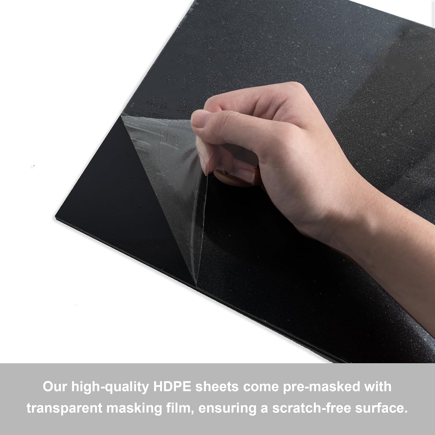 Black Plastic Board High Density Polyethylene Sheet HDPE 1/4 Thick, 12x12 inch, 3 pcs